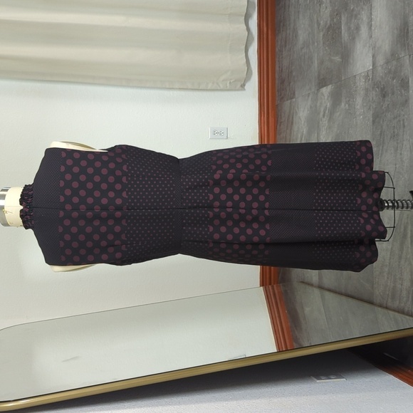 Who What Wear Polka Dot Smock Mock Neck Dress Black Purple L Business casual - Picture 2 of 5